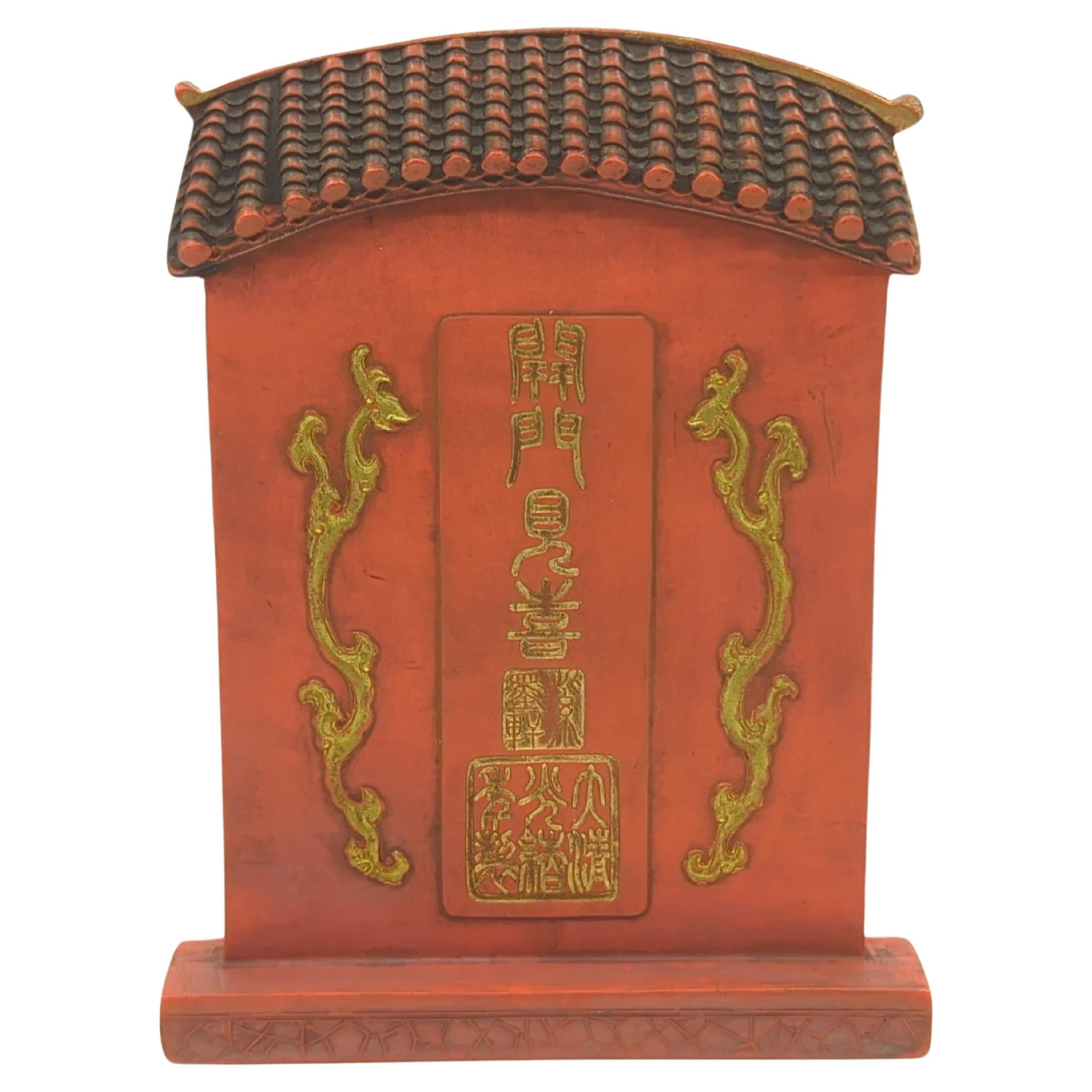 Seltene antike chinesische Qing Guangxu Imperial Style Red Ink Stick mit Box 19c (Chinesisch) im Angebot