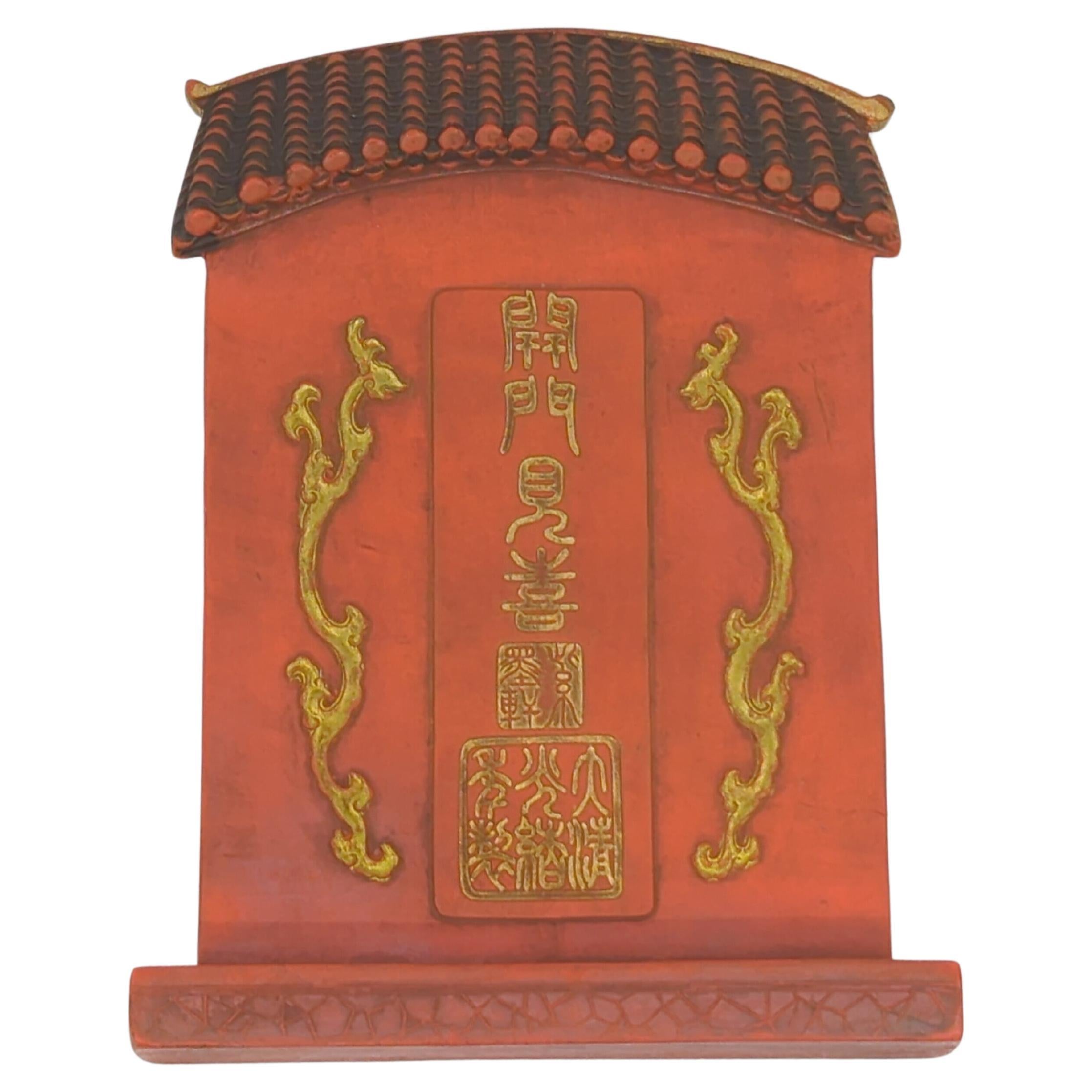 Seltene antike chinesische Qing Guangxu Imperial Style Red Ink Stick mit Box 19c (19. Jahrhundert) im Angebot