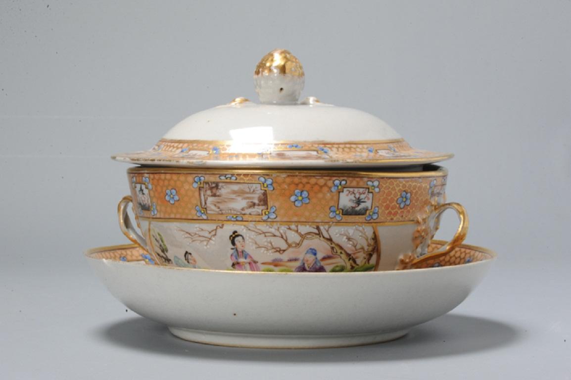 Rare Antique Chinese Tureen Porcelain Jiaqing Period Rockefeller Style Tureen In Excellent Condition In Amsterdam, Noord Holland