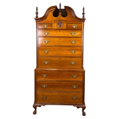 Rare Antique Chippendale Cherry Chest on Chest Attr. Nathan Booth c. 1760