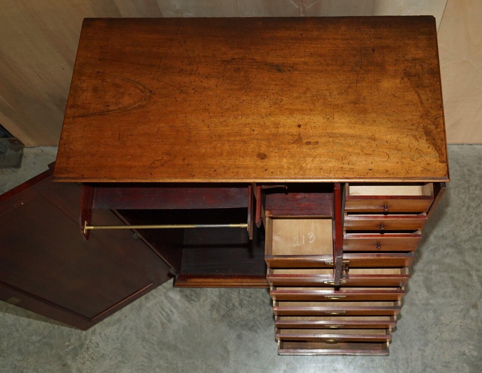 Rare Antique circa 1860-1880 Military Campaign Gentleman's Wardrobe with Drawers 4