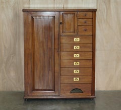 RARE ANTIQUE CIRCA 1860-1880 MILITARY CAMPAIGN GENTLEMAN'S WARDROBE WITH DRAWERs
