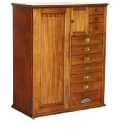 Rare Antique circa 1860-1880 Military Campaign Gentleman's Wardrobe with Drawers