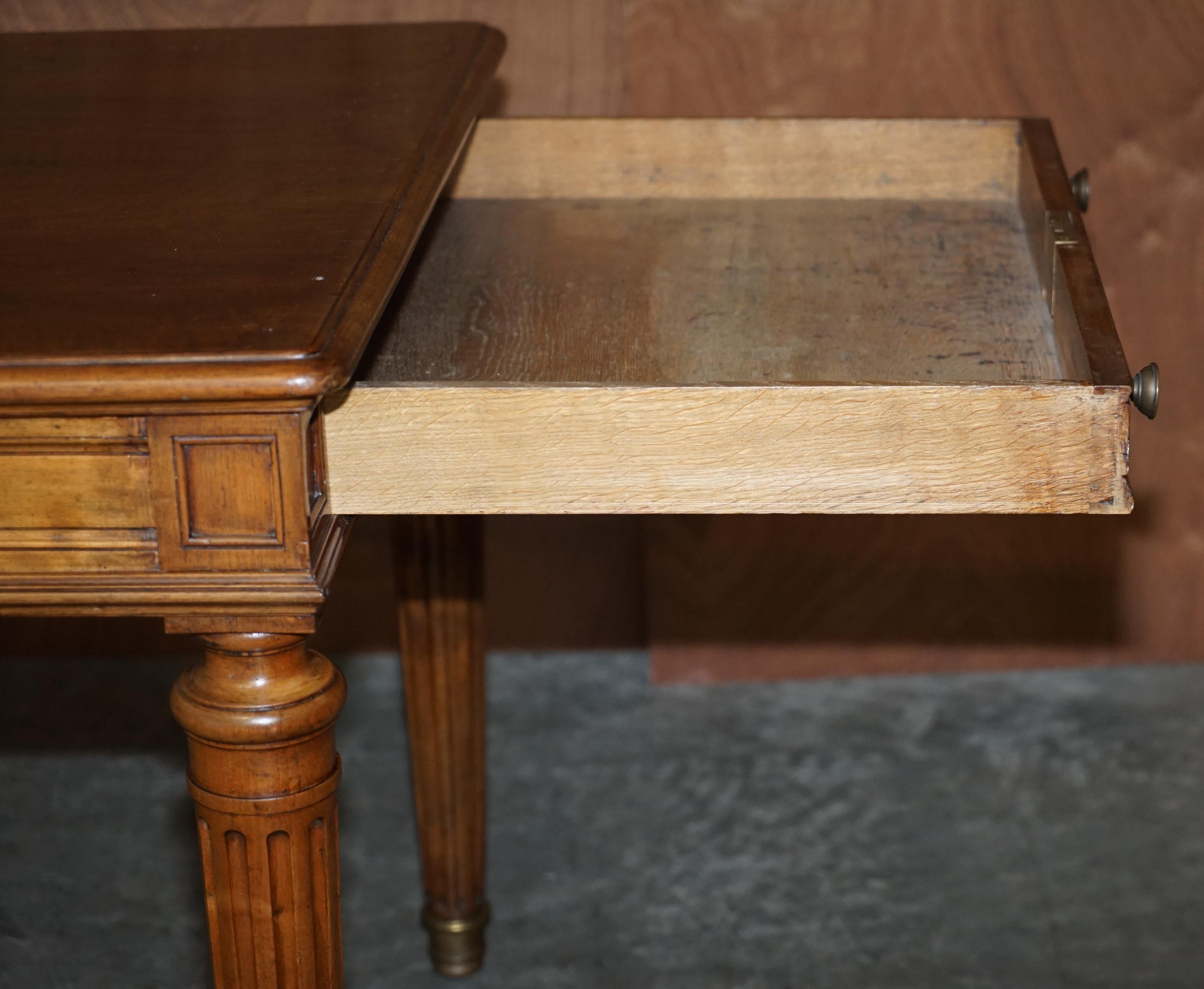 Rare Antique circa 1860 Library Writing Table Desk with Twin Writing Slopes For Sale 6