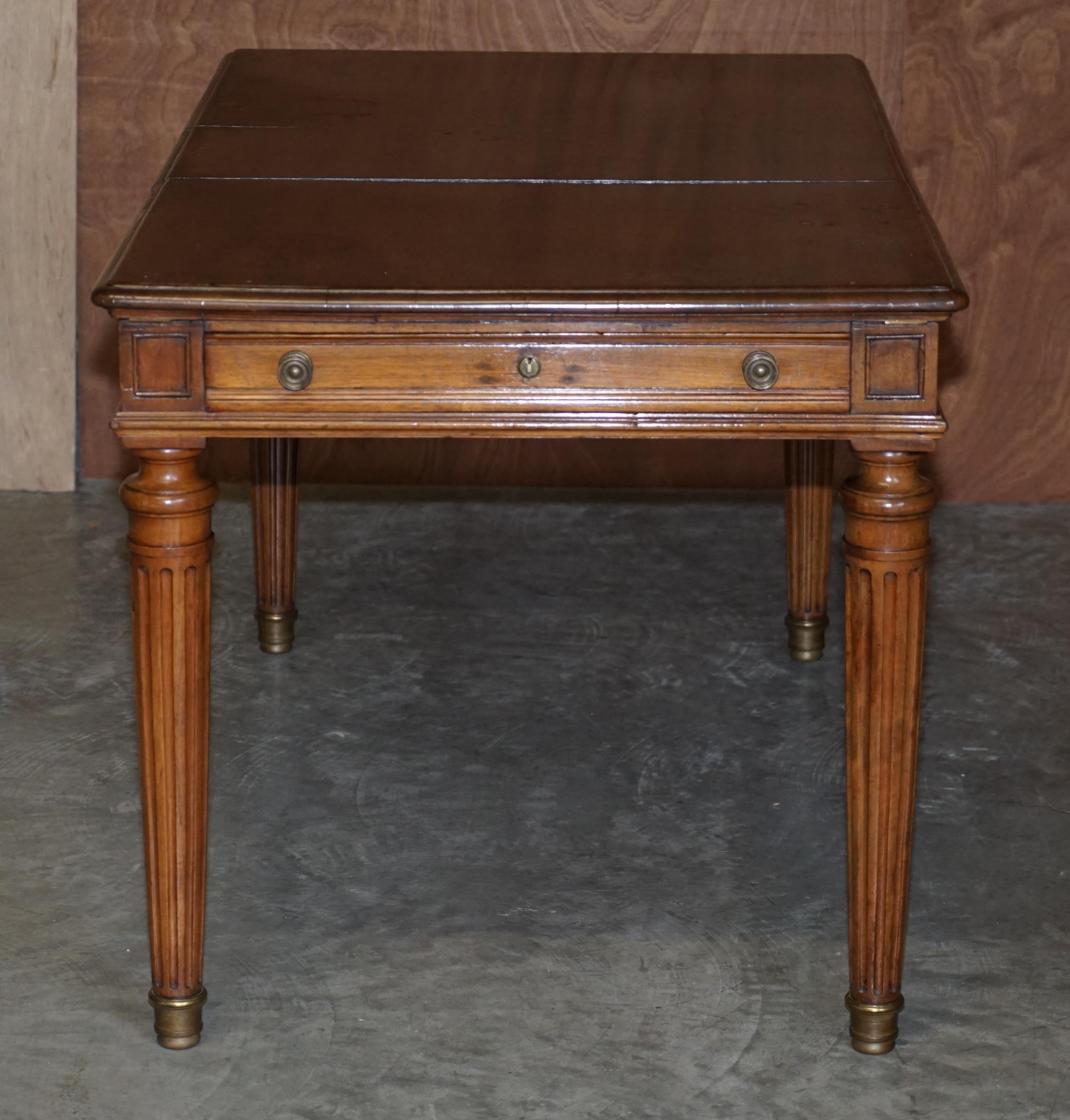 Hardwood Rare Antique circa 1860 Library Writing Table Desk with Twin Writing Slopes For Sale