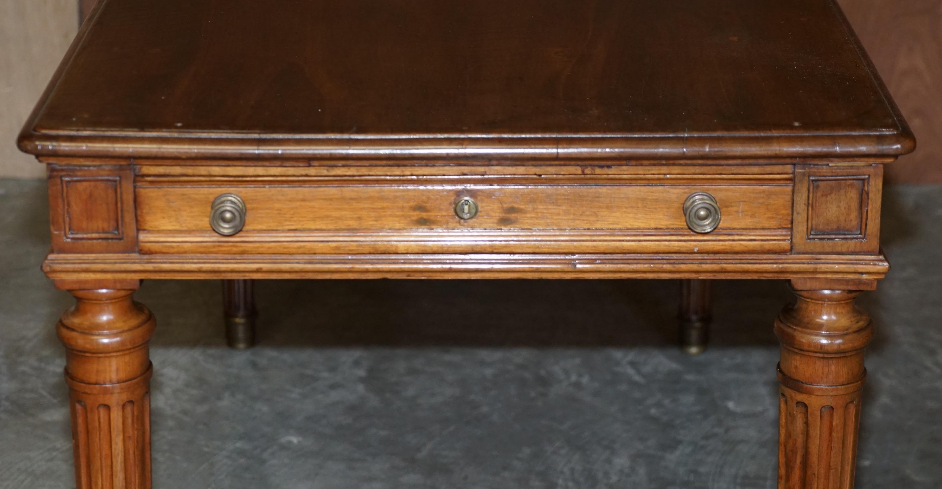 Rare Antique circa 1860 Library Writing Table Desk with Twin Writing Slopes For Sale 1