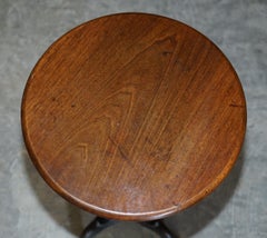 Rare Antique circa 1860 Victorian Steel & Brass Side End Lamp Occasional Table