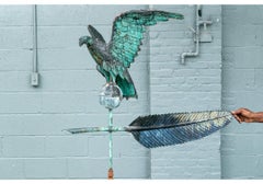 Rare Antique Copper Weathervane With Eagle C. 1885