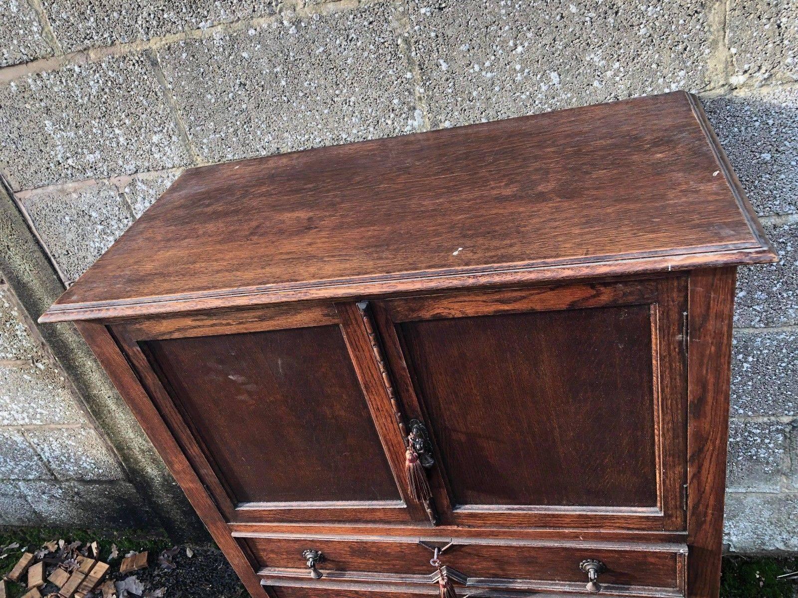 French Rare Antique Cupboard with Drawers For Sale