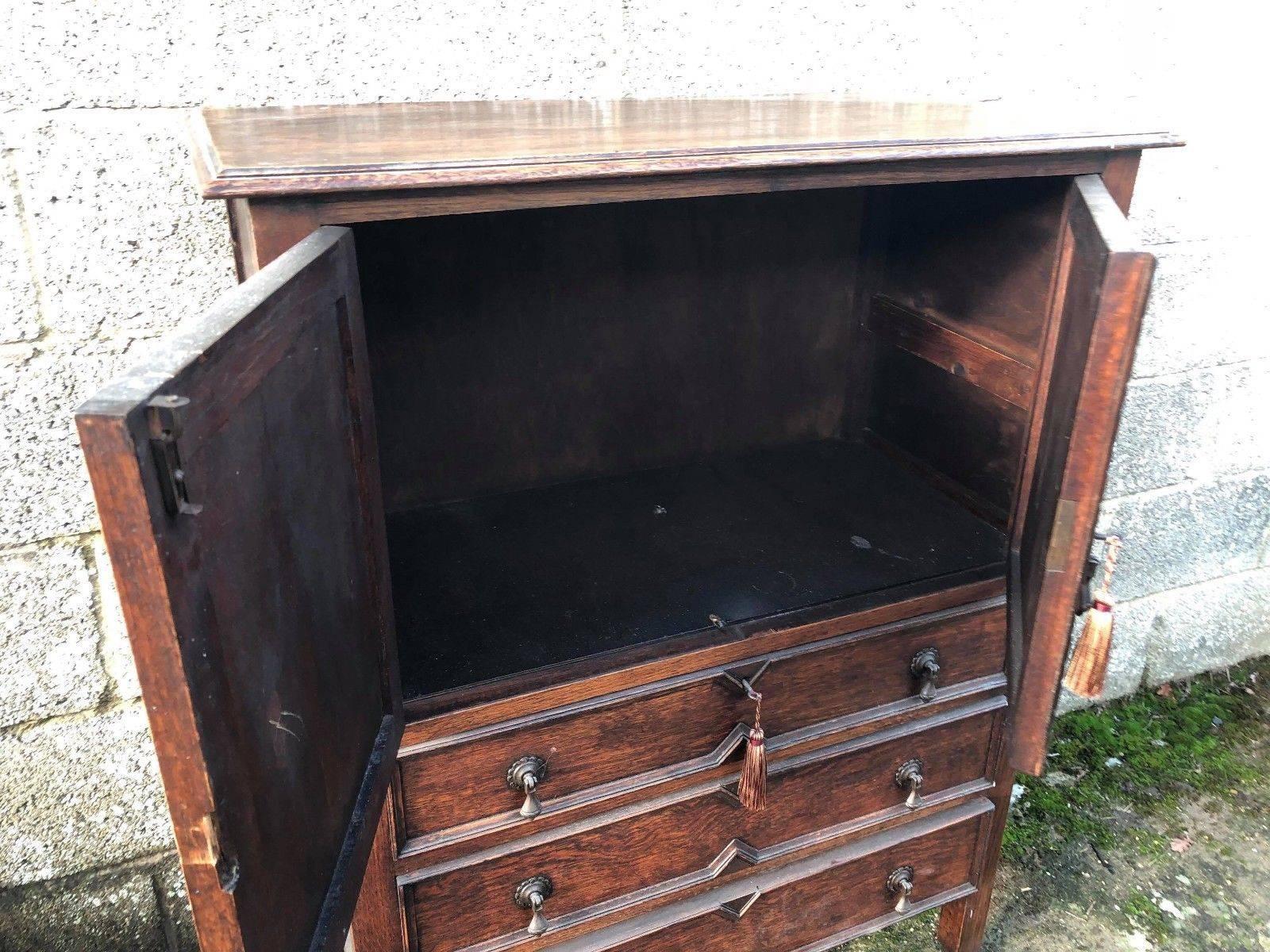 Rare Antique Cupboard with Drawers In Good Condition For Sale In Lingfield, West Sussex