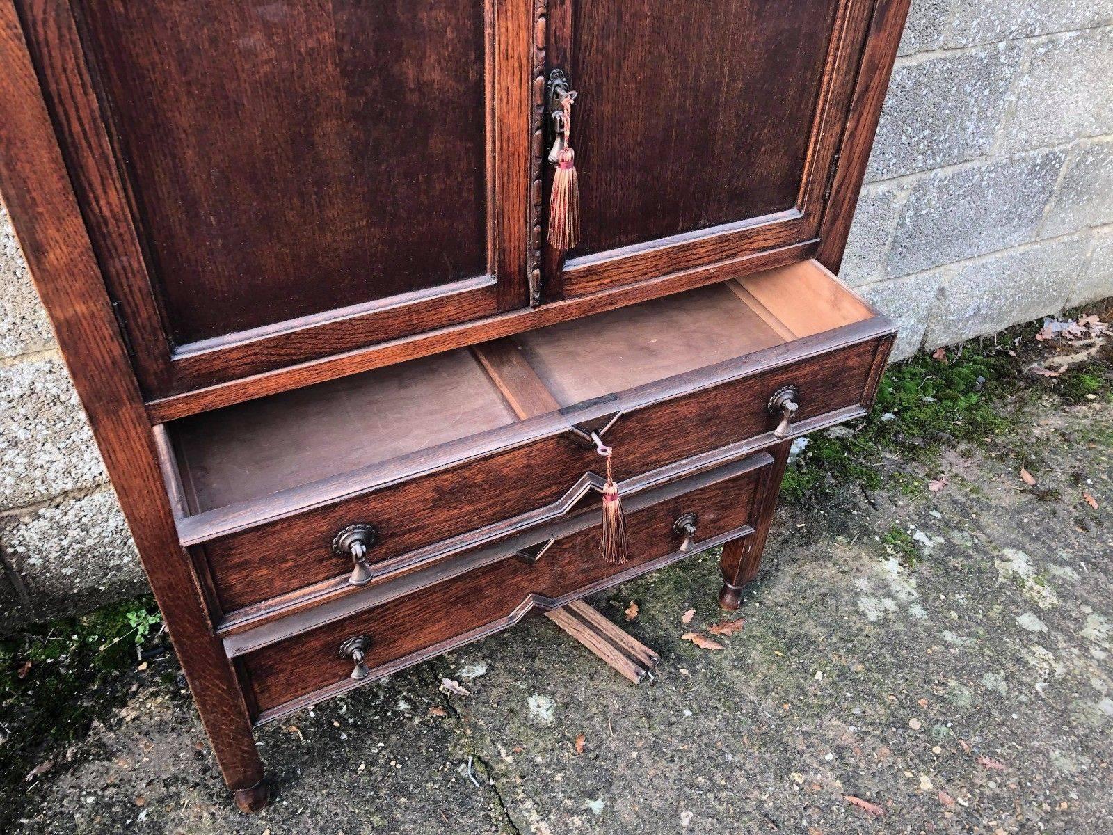 Rare Antique Cupboard with Drawers For Sale 1