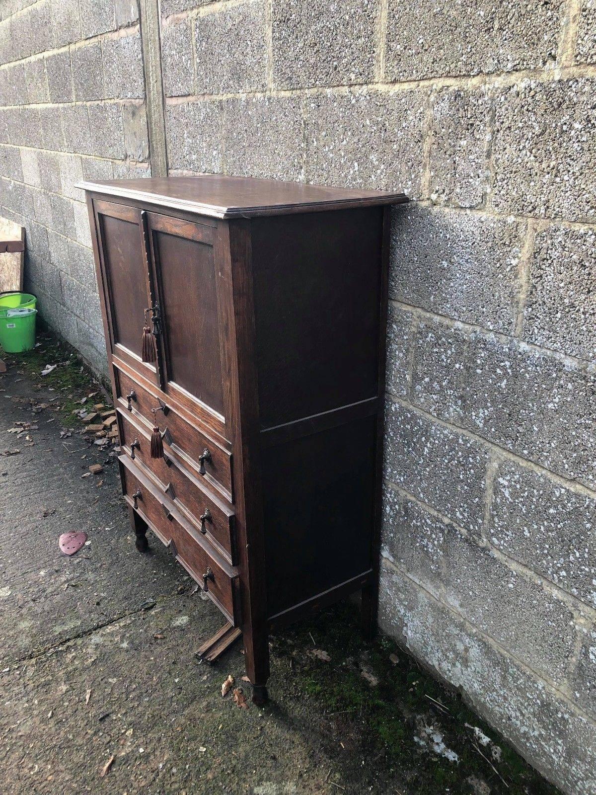 Rare Antique Cupboard with Drawers For Sale 2