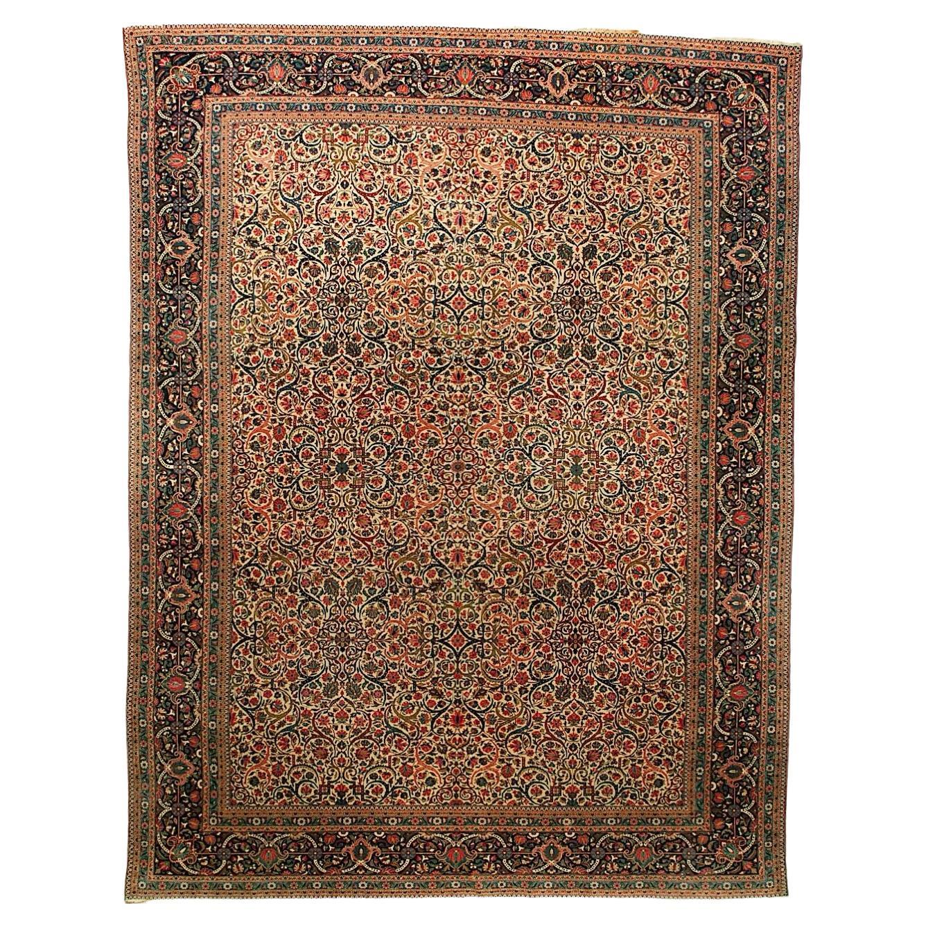 Raro tappeto Kashan antico con medaglione allungato - 10
2" × 13
2" in vendita