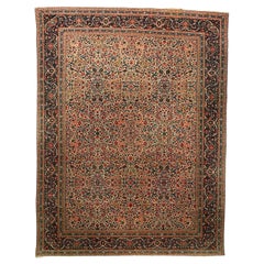 Seltener antiker Dabir Kashan Teppich mit länglichem Medaillon - 10
2" × 13
2"