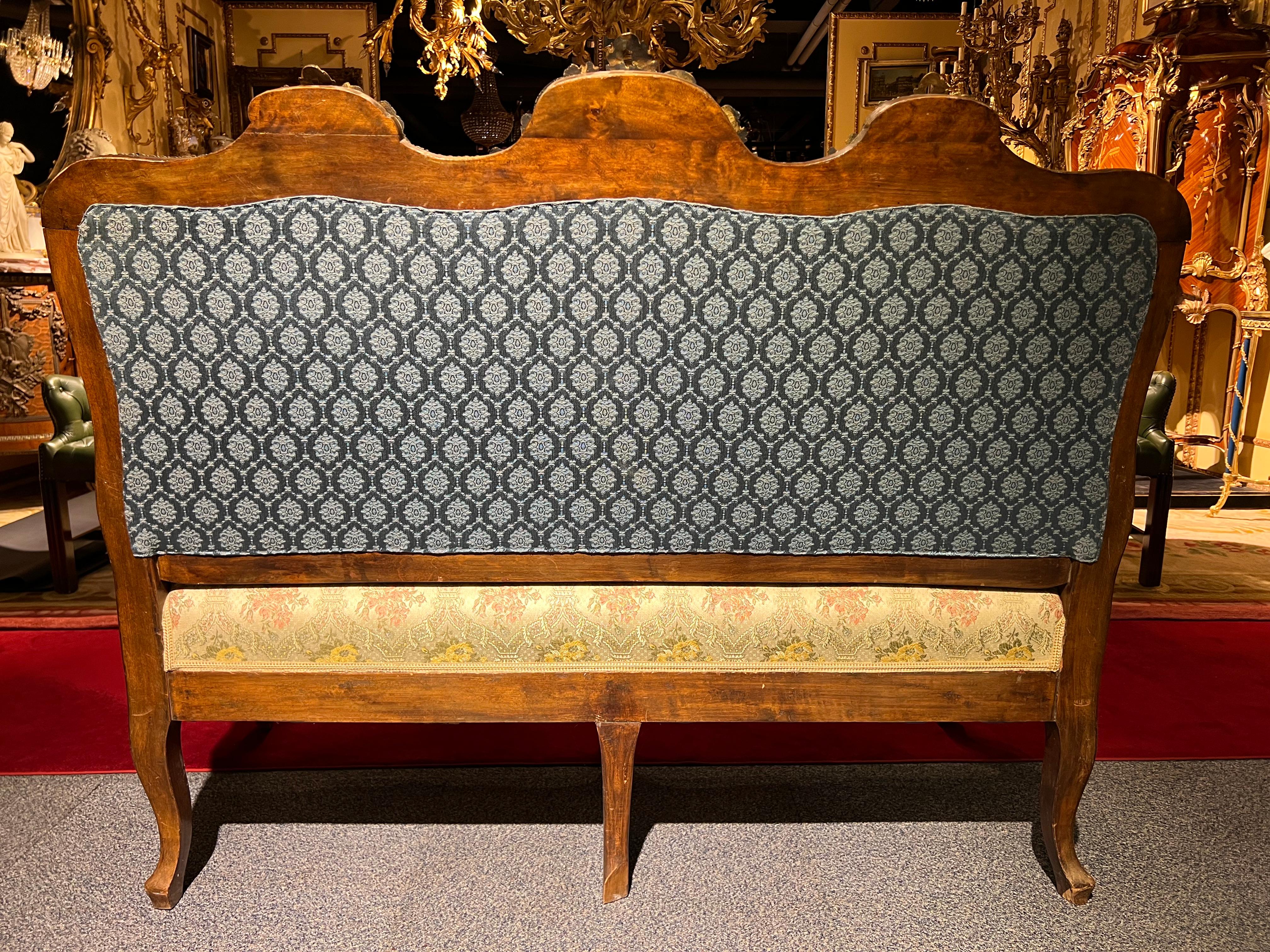 Seltenes antikes dresden-Barock-Sofa / Couch aus bronziertem massivem Nussbaumfurnier 1880 im Angebot 11