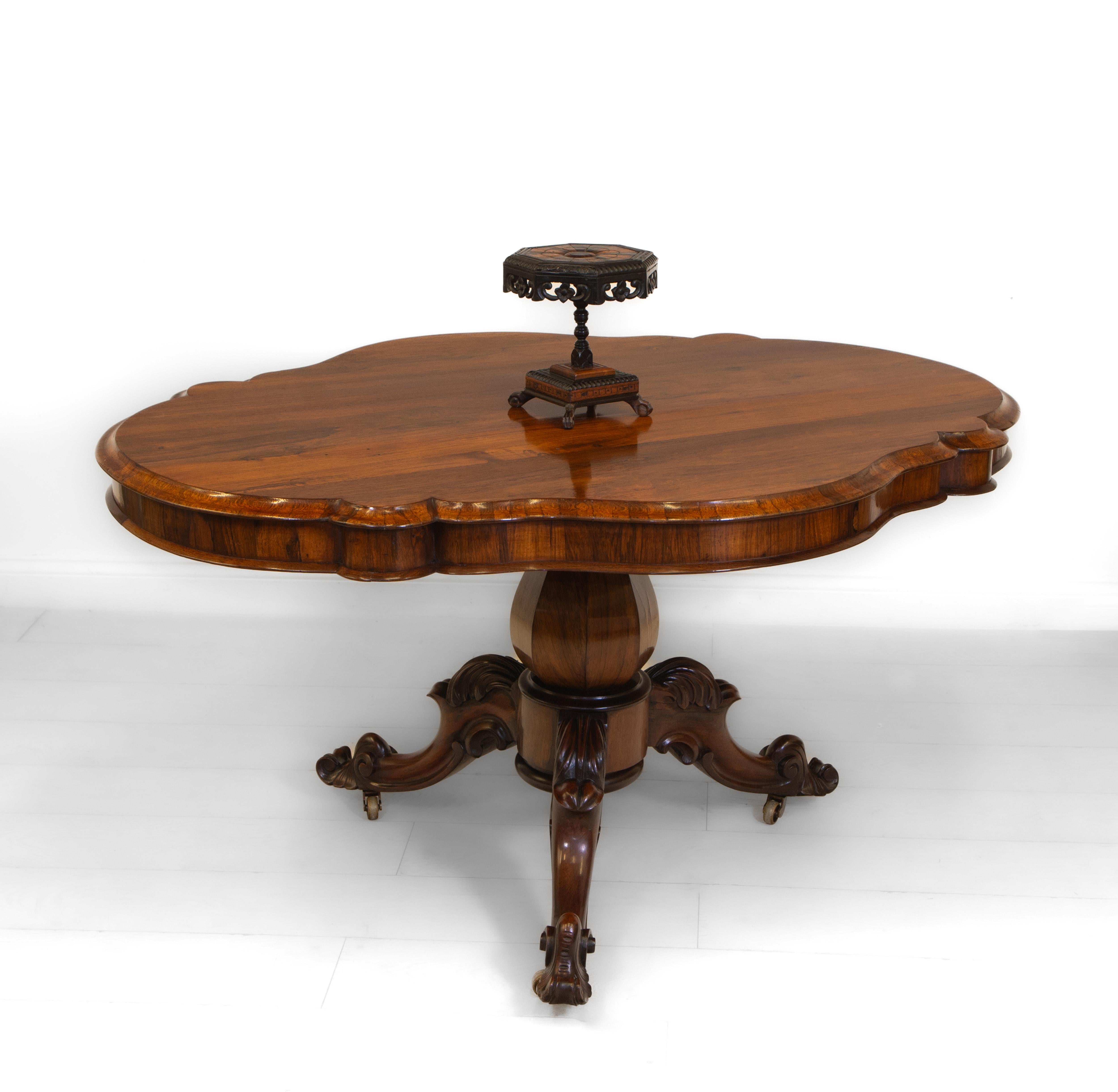 Rare Antique Ebony And Specimen Wood Ceylonese Miniature Octagonal Table In Good Condition For Sale In Norwich, GB