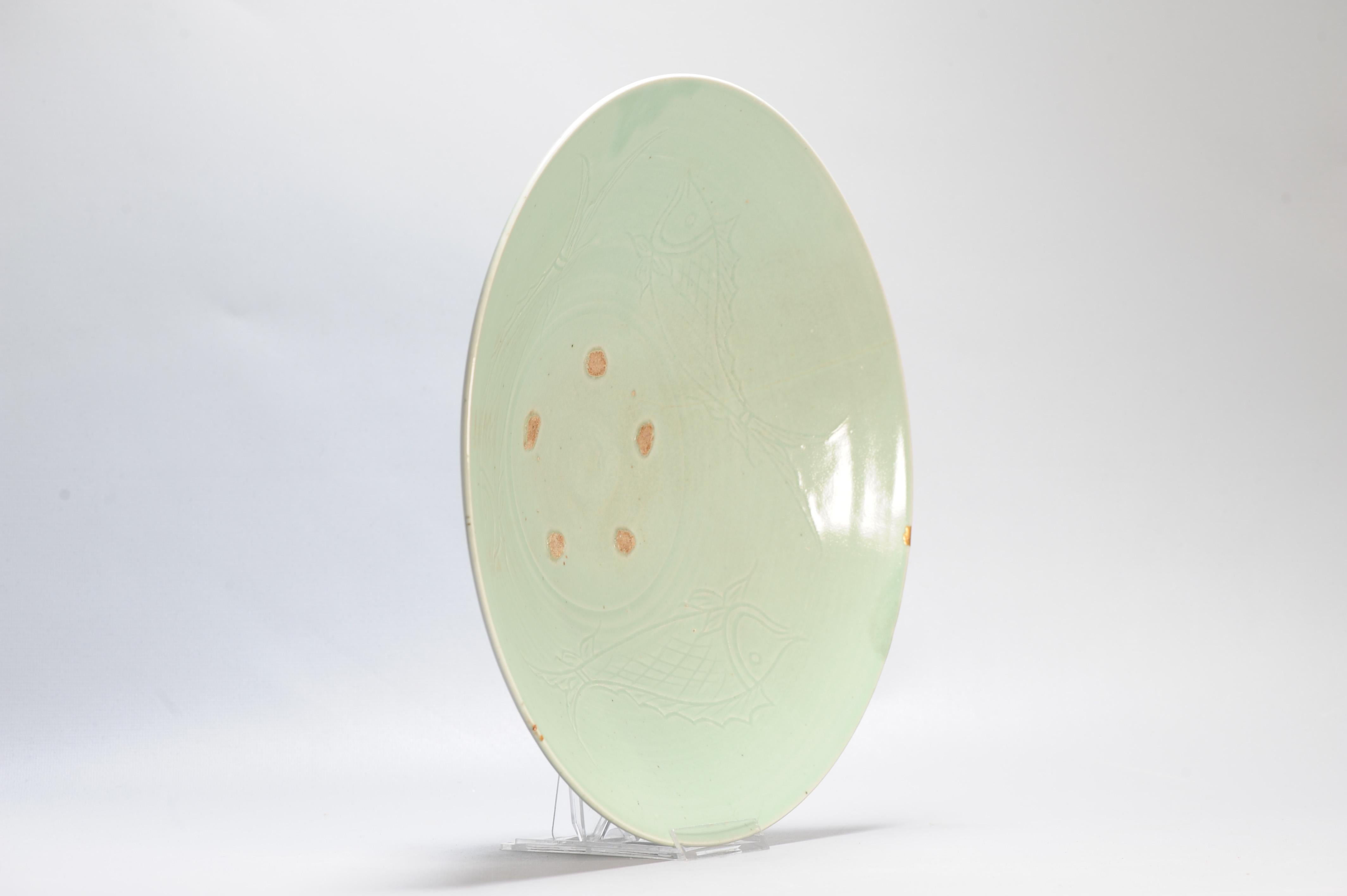 Rare Antique Edo period Japan Japanese Porcelain Celadon Plate Arita Dish For Sale 2
