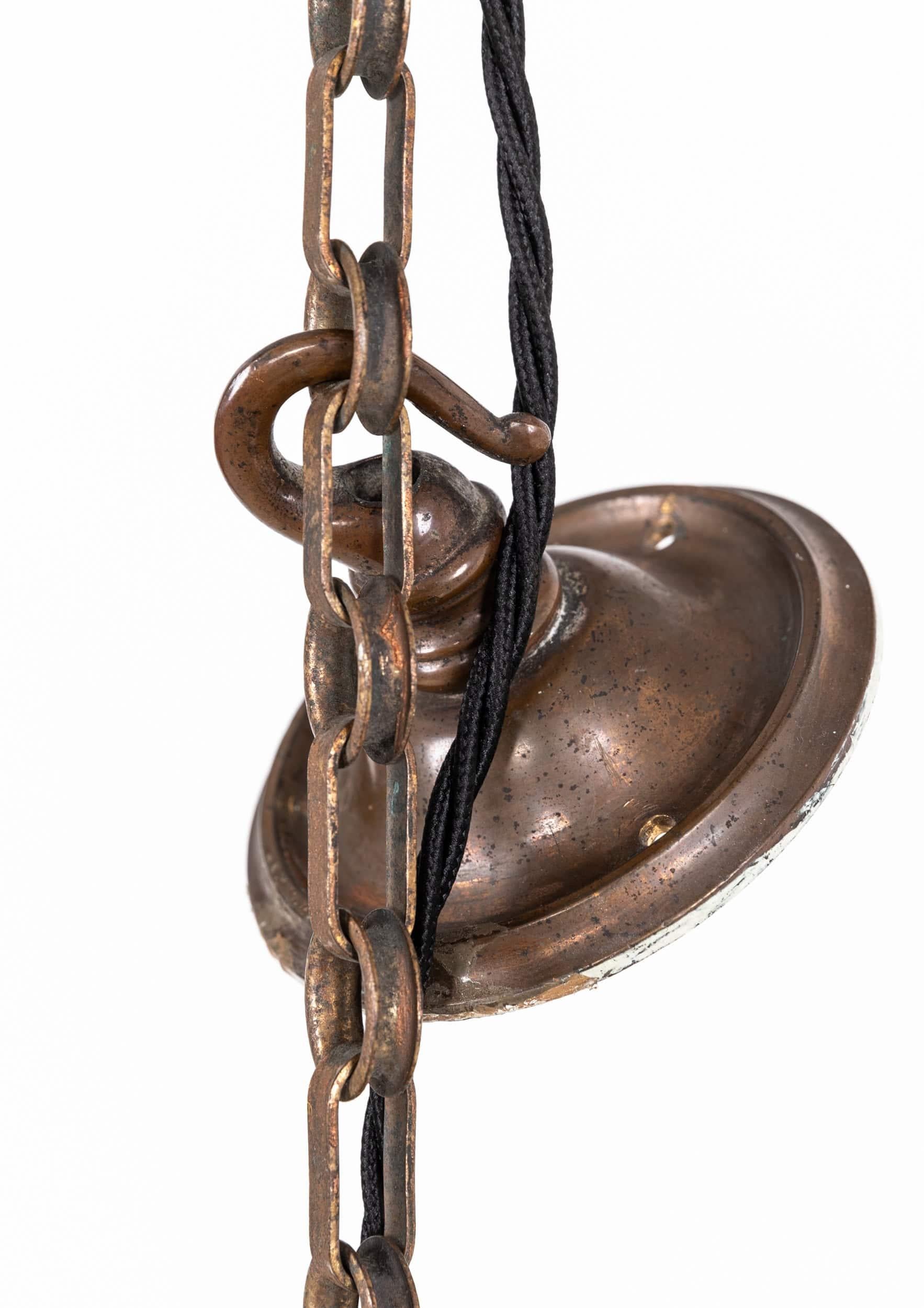 RARE Antique Edwardian Hand Crafted Alabaster Plafonnier Ceiling Light, C.1900 For Sale 3
