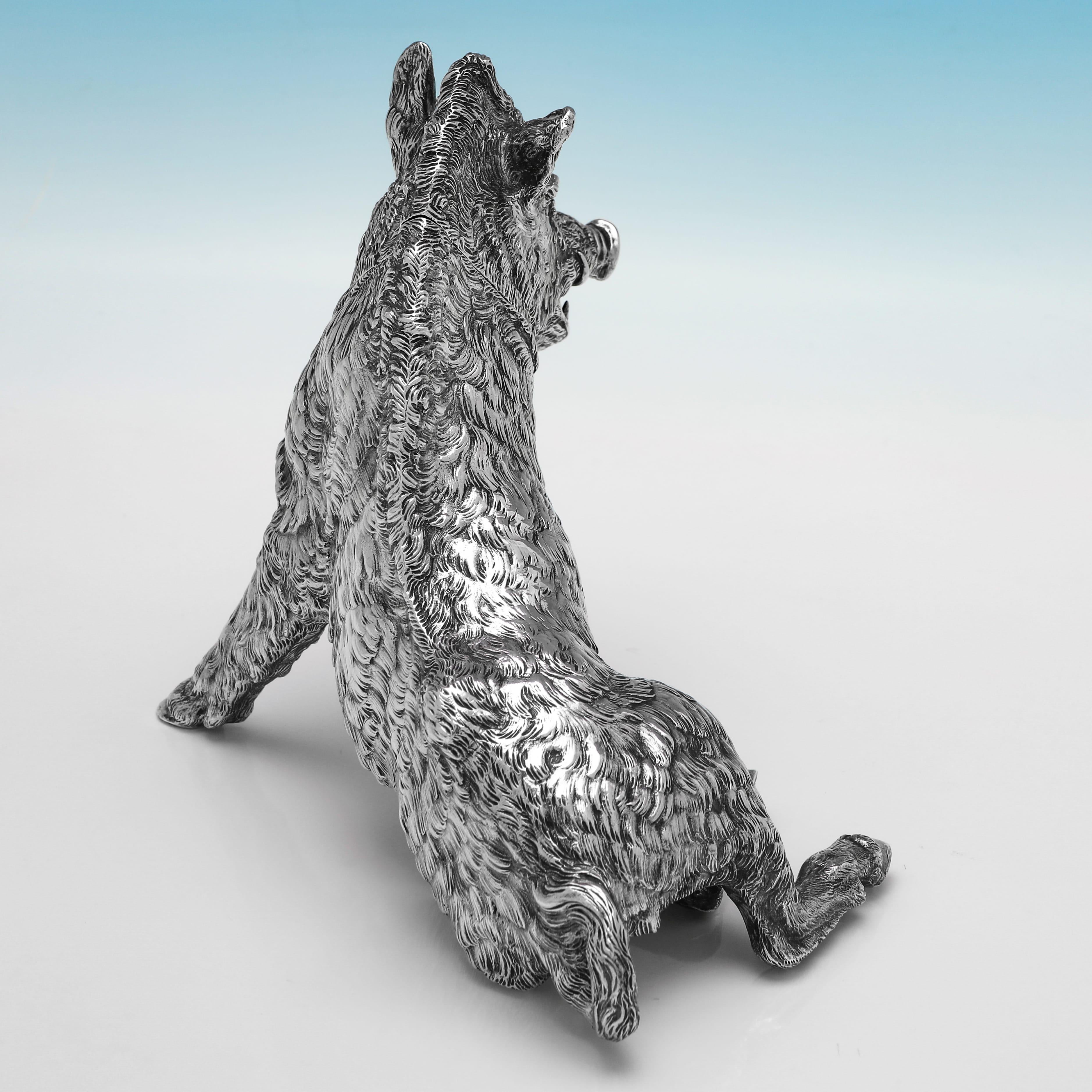 Raro modelo antiguo eduardiano de plata de ley de un jabalí de Berthold Muller 1906 Eduardiano en venta