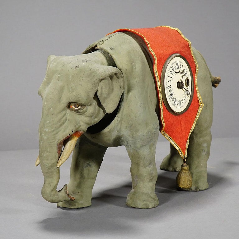 Rare Antique Elephant Clock, circa 1920 at 1stDibs