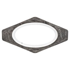 Rare Antique Embossed Metal Wall Mirror Signed Chambellan, circa 1915