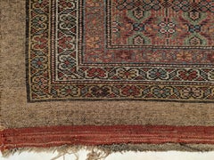 Rare Antique Emerald Green Ground Camel Hair Sarab Rug