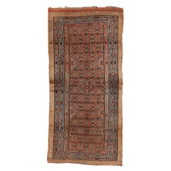 Rare Antique Emerald Green Ground Camel Hair Sarab Rug