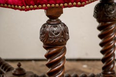 Rare Antique English Barley Twist Footstool