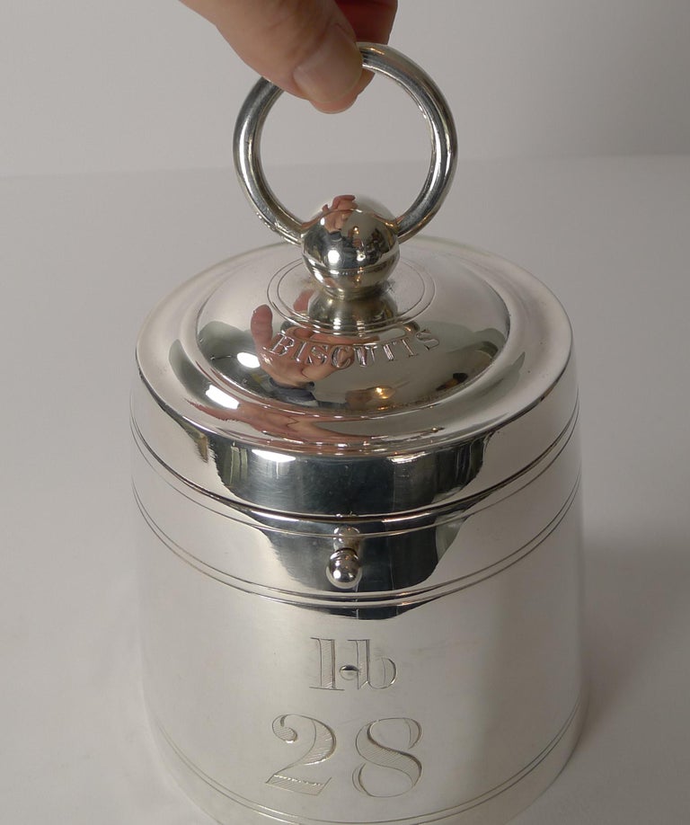 Rare Antique English Biscuit Box 28 lb Weight c.1870 For Sale at 1stDibs