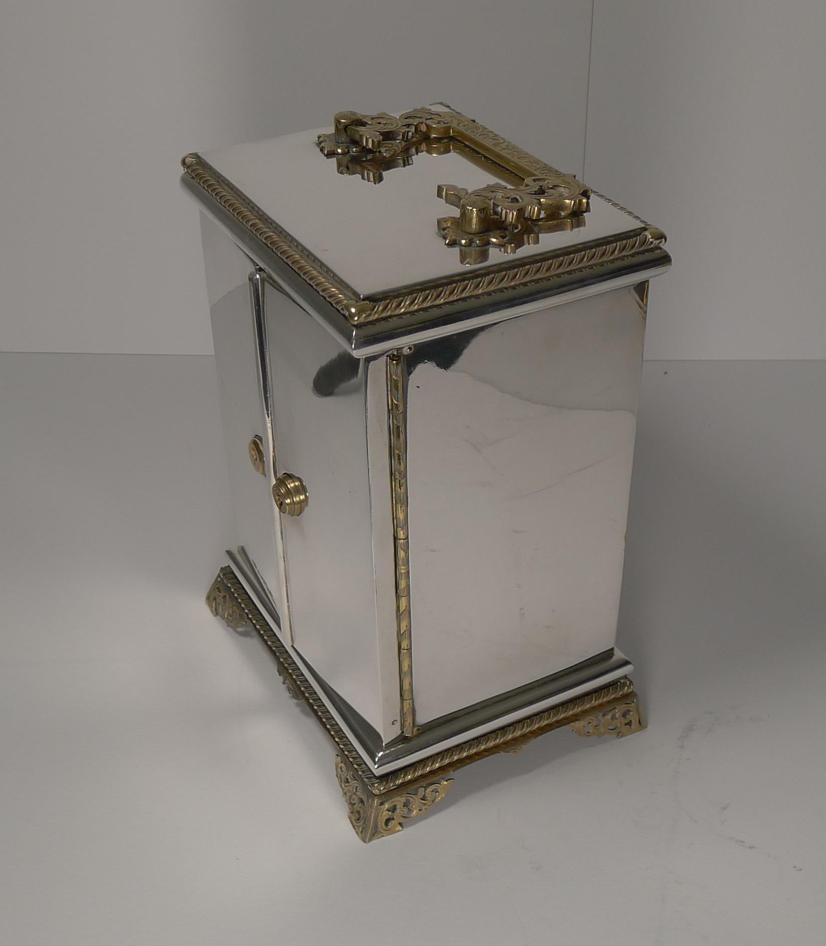 Rare Antique English Coin Safe / Jewelry Cabinet, circa 1860 2