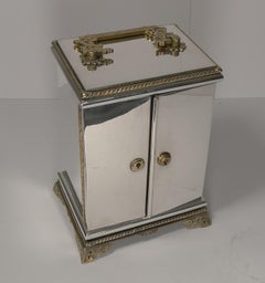 Rare Antique English Coin Safe / Jewelry Cabinet, circa 1860