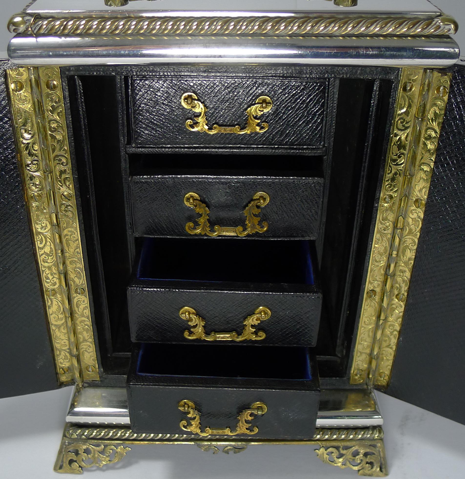 Rare Antique English Coin Safe / Jewelry Cabinet, circa 1860 In Good Condition In Bath, GB