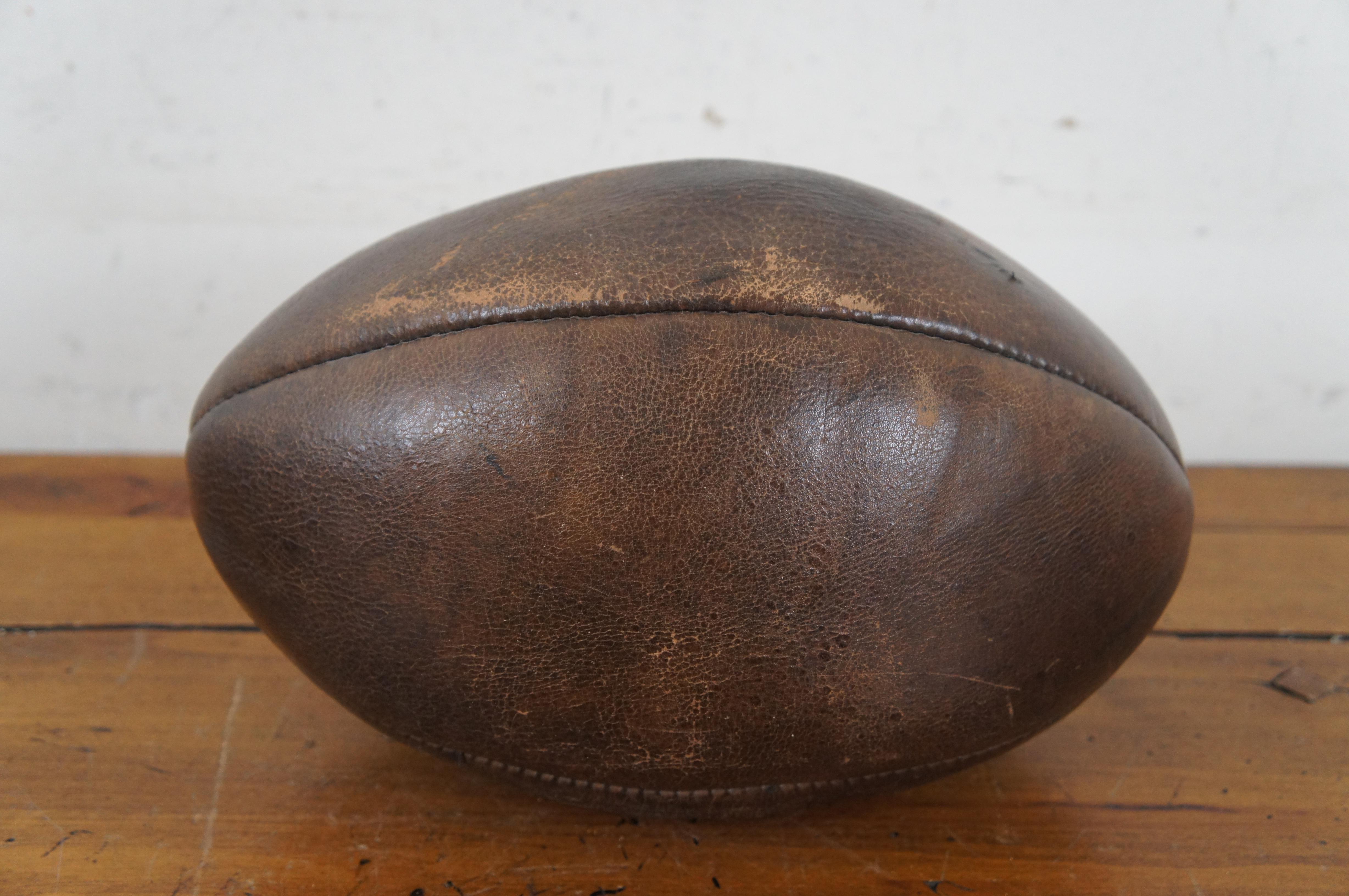 Rare Antique English Four Panel Leather Herlequins Rugby Football Club Ball 12