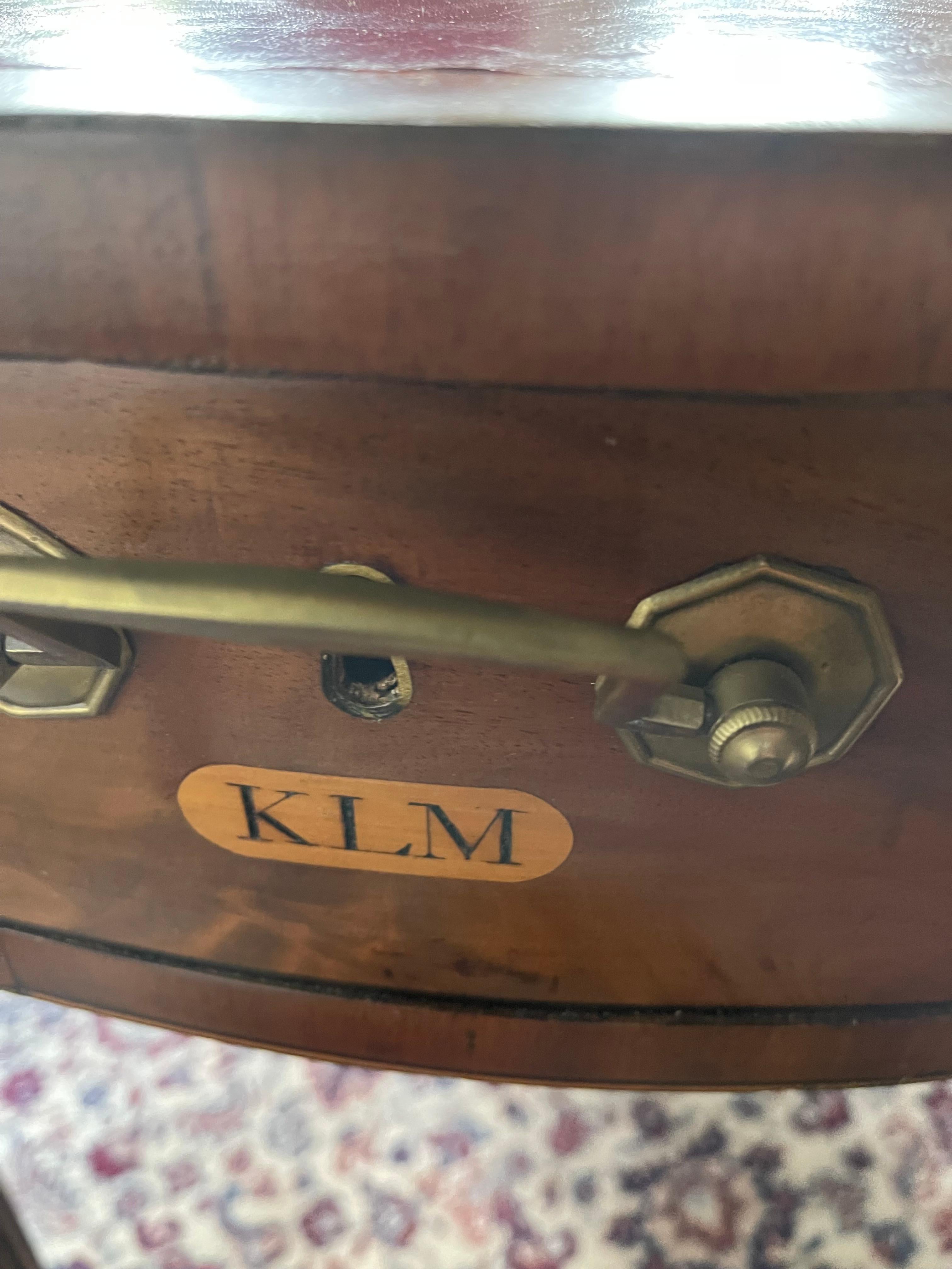Rare Antique English Mahogany Leather Top Ebony Inlaid Oval Rent Table 3