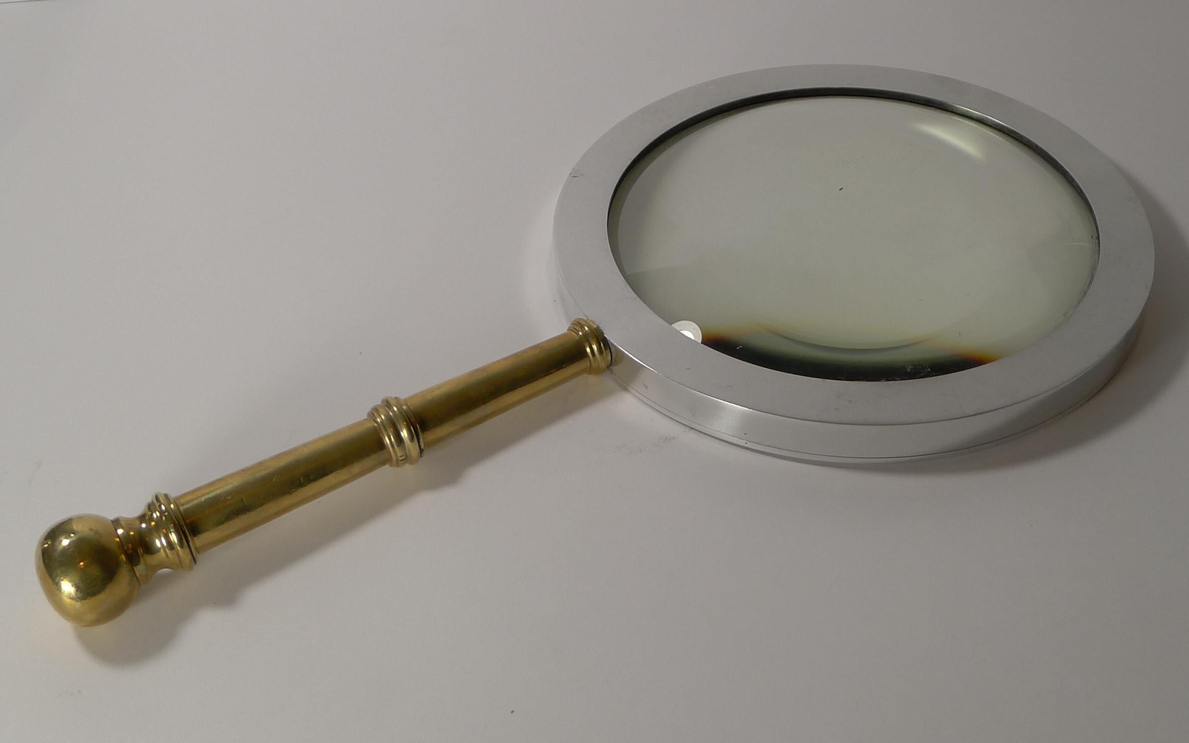 Rare Antique English Mammoth Map or Library Magnifying Glass, circa 1930 For Sale 2