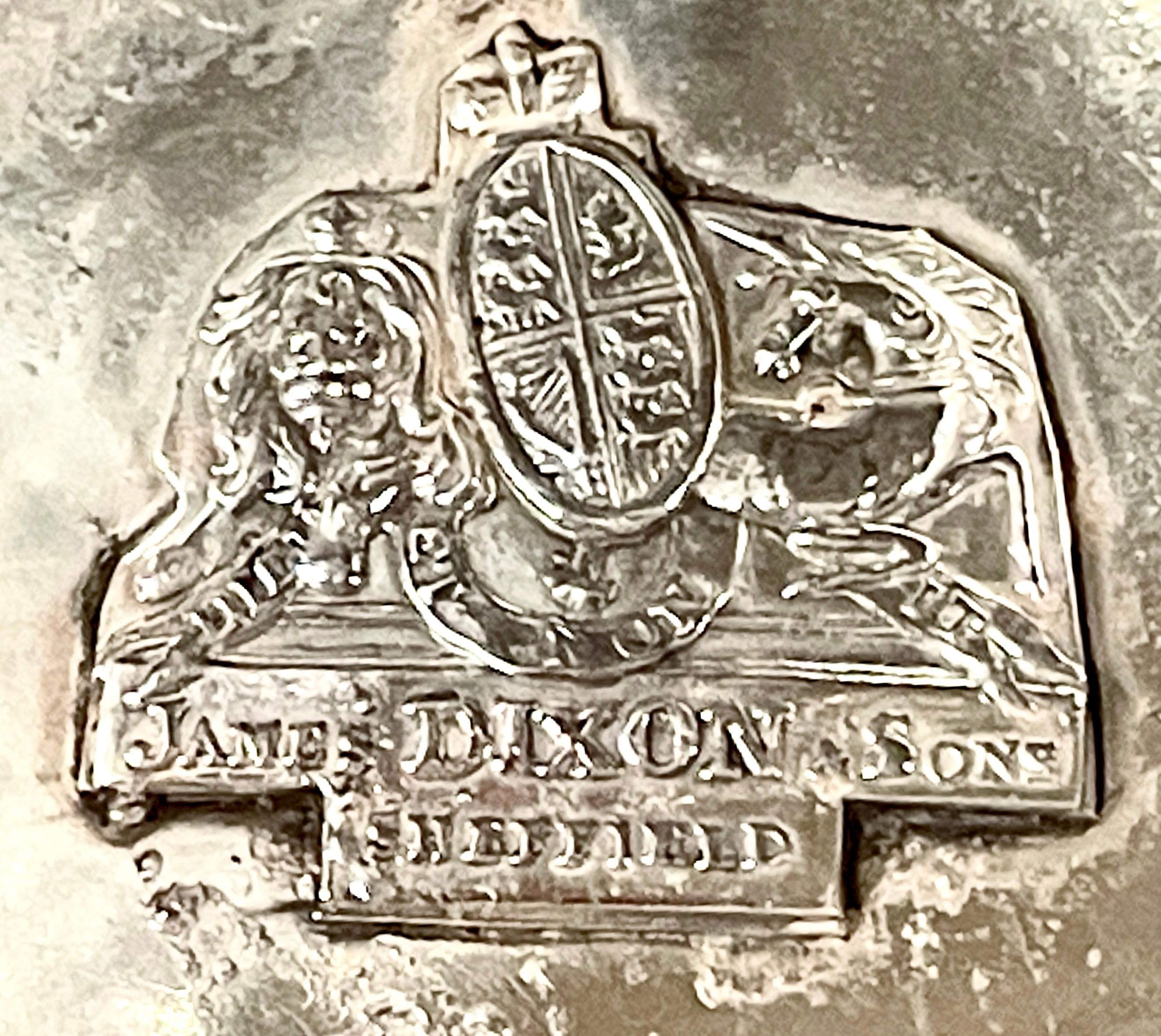 Seltener antiker englischer Old Sheffield-Teller aus der Zeit von Geo. IV Jas. Dixon runder Korb (George IV.) im Angebot