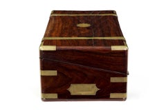 Rare Antique English Regency Rosewood & Brass Writing Slope Box Lap Desk