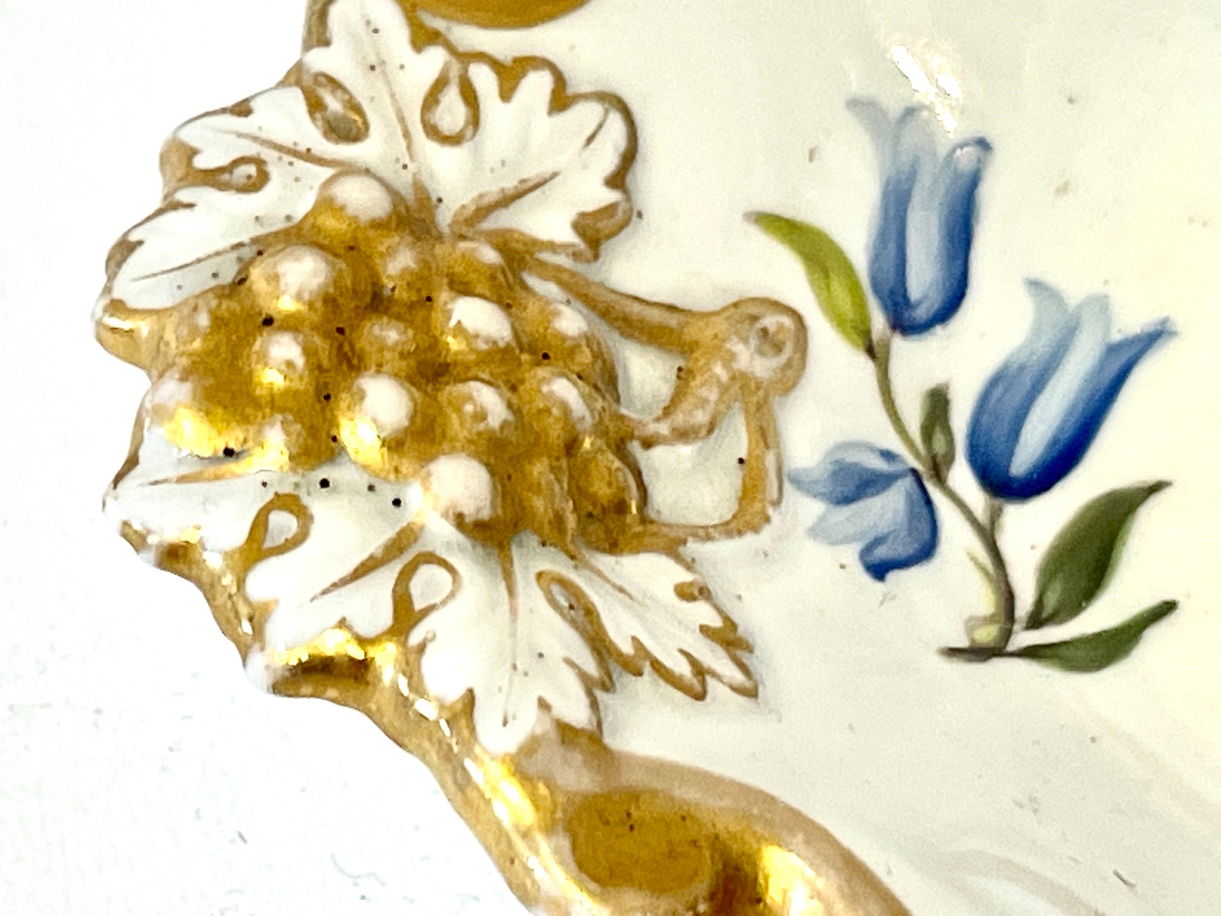 Rare Antique English Ridgway Hand Painted Porcelain Botanical Sauce Tureen 4