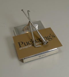 Rare Antique English Sterling Silver Letter Clip-Hunting, 1911