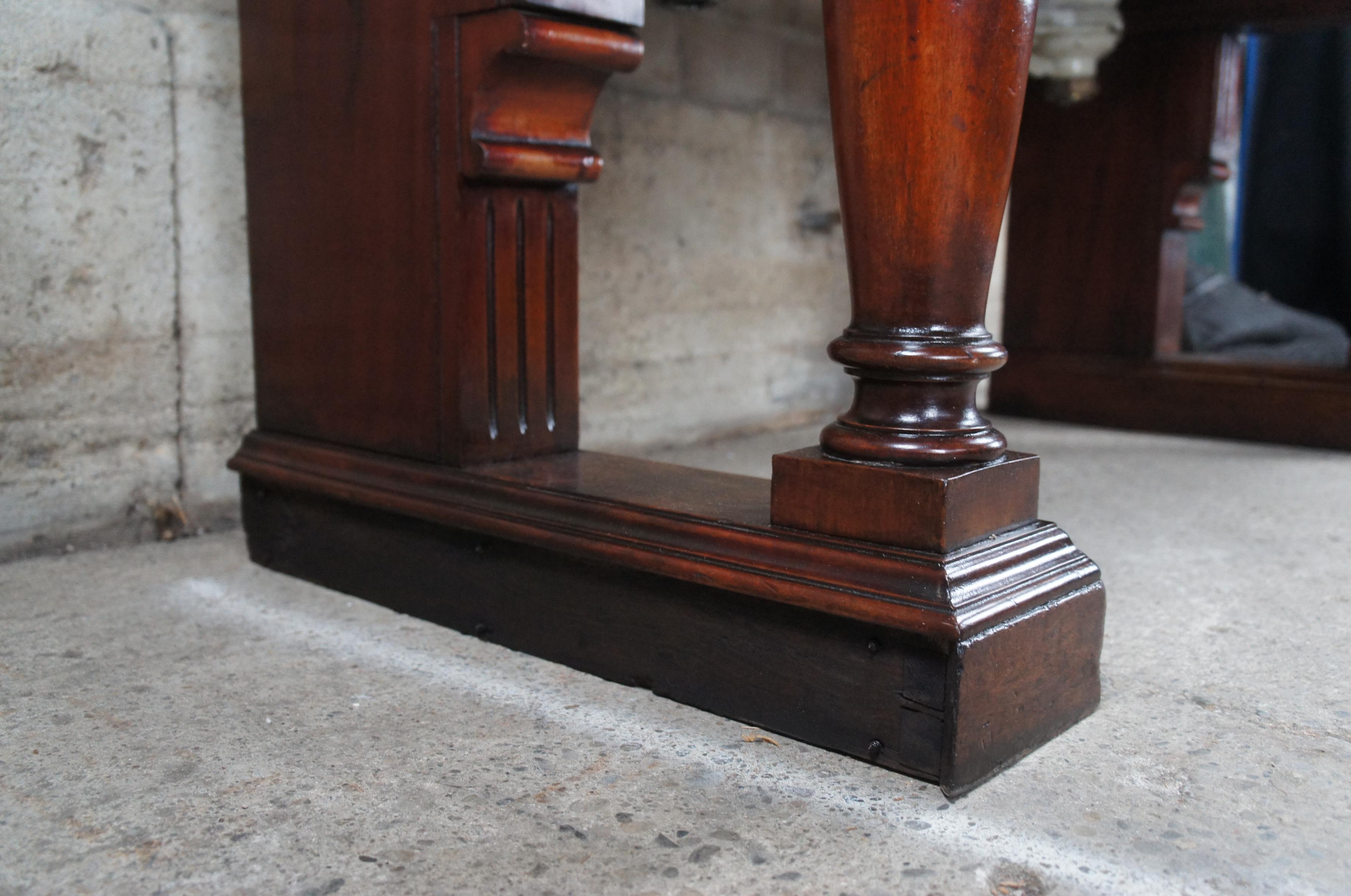 Raro lavabo de baño antiguo inglés victoriano de caoba y mármol 60 en venta 4