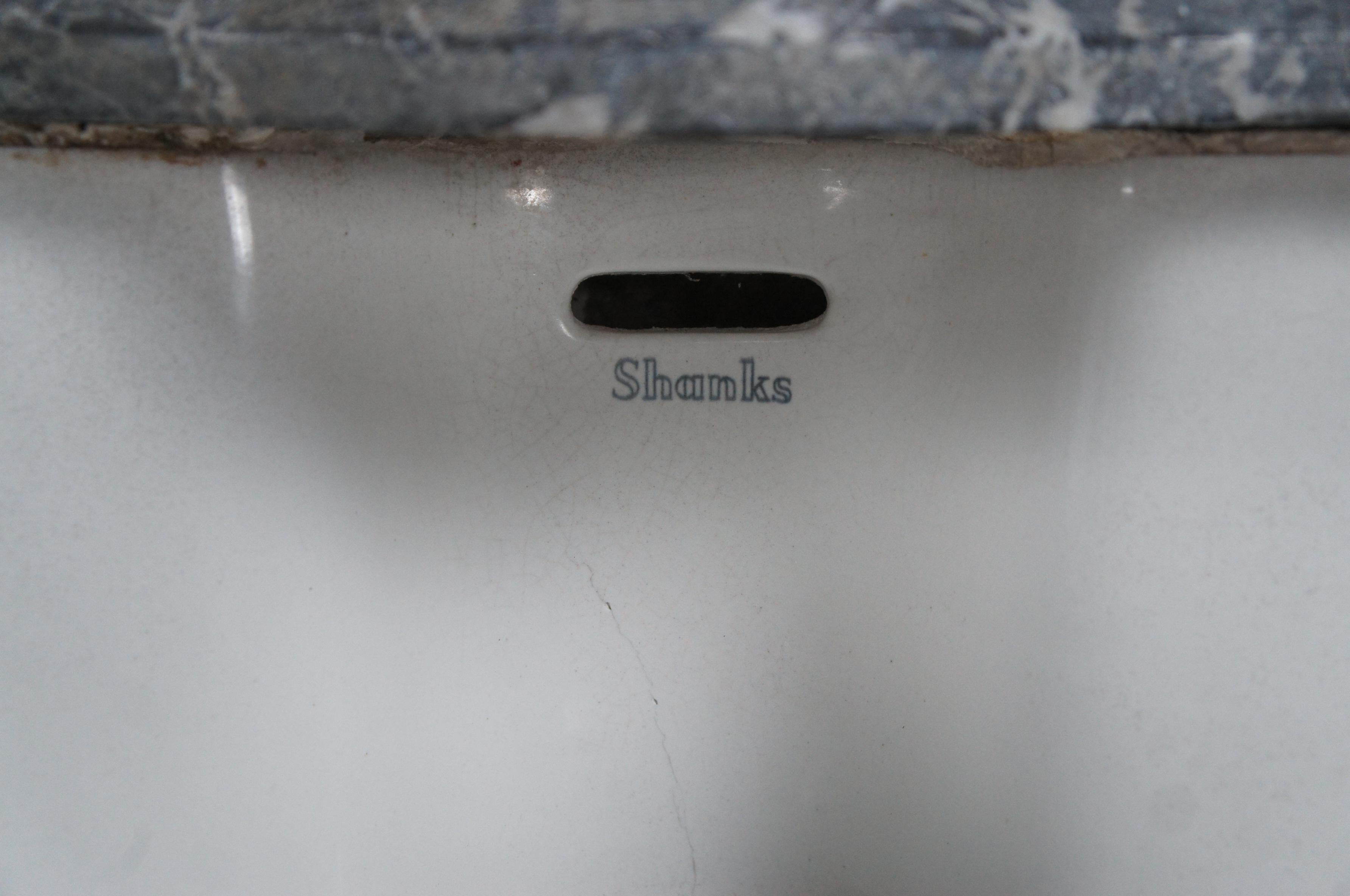 Raro lavabo de baño antiguo inglés victoriano de caoba y mármol 60 en Bastante bueno estado para la venta en Dayton, OH