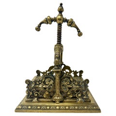 Rare Antique English Victorian Solid Brass Playing Card Press, Circa 1880-1890.
