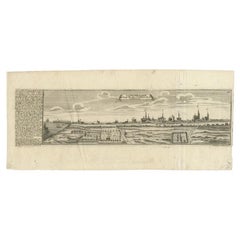 Rare Antique Engraving of the City of Copenhagen, Denmark, ca.1720
