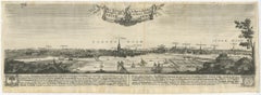 Rare gravure ancienne de la ville de Stockholm, Norvège, vers 1720