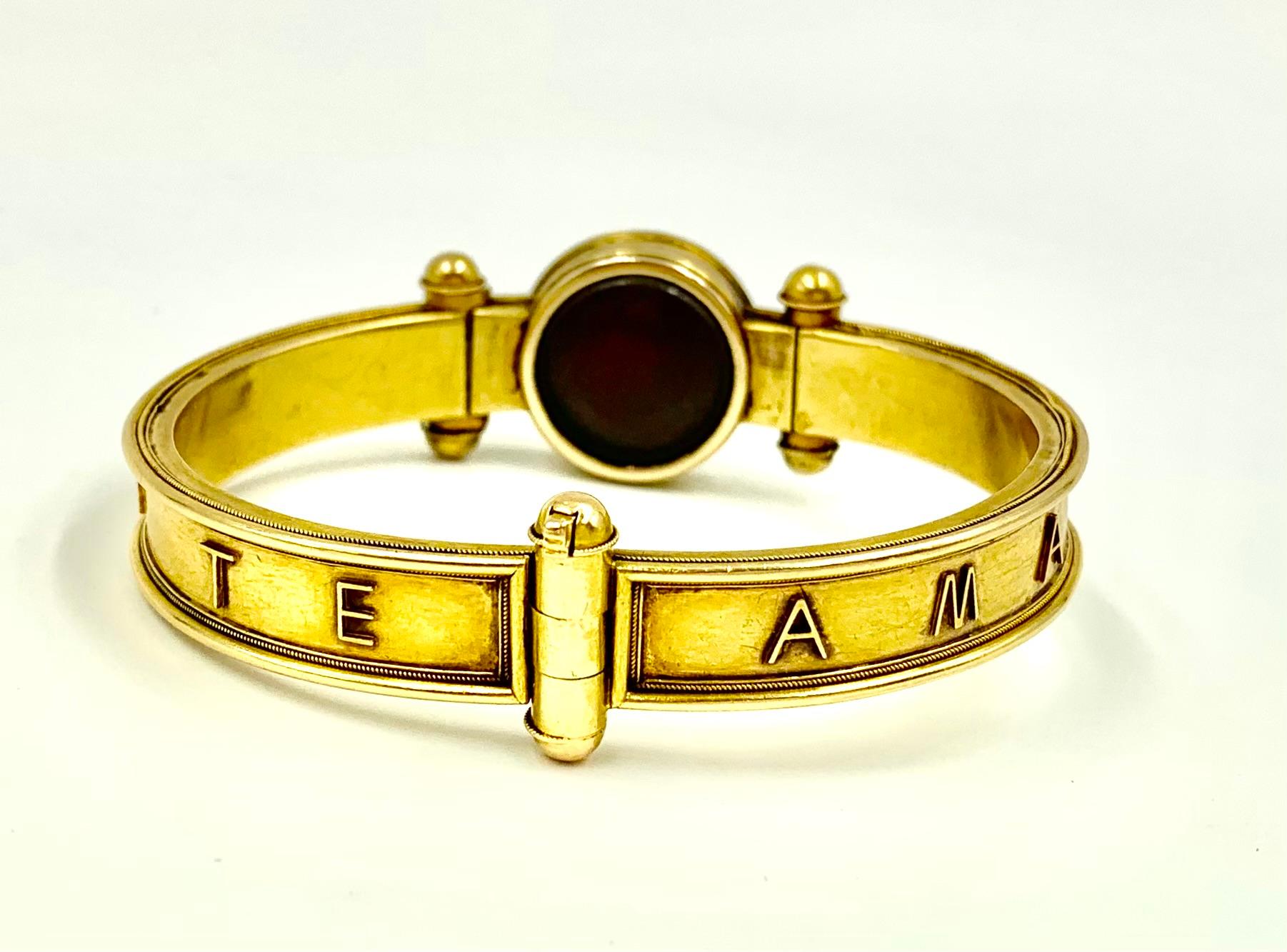 Rare Antique Etruscan Revival 18K Gold Love Locket Bracelet, Vatican Workshops 6