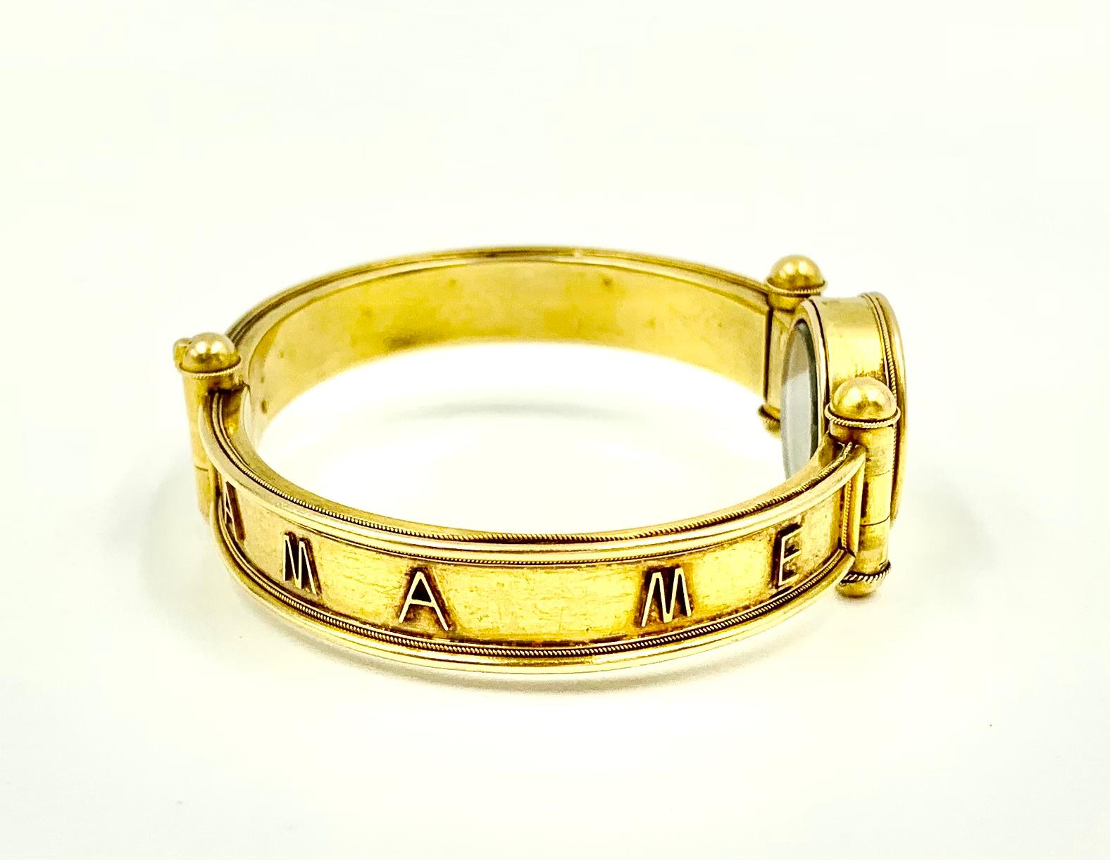 Rare Antique Etruscan Revival 18K Gold Love Locket Bracelet, Vatican Workshops 7
