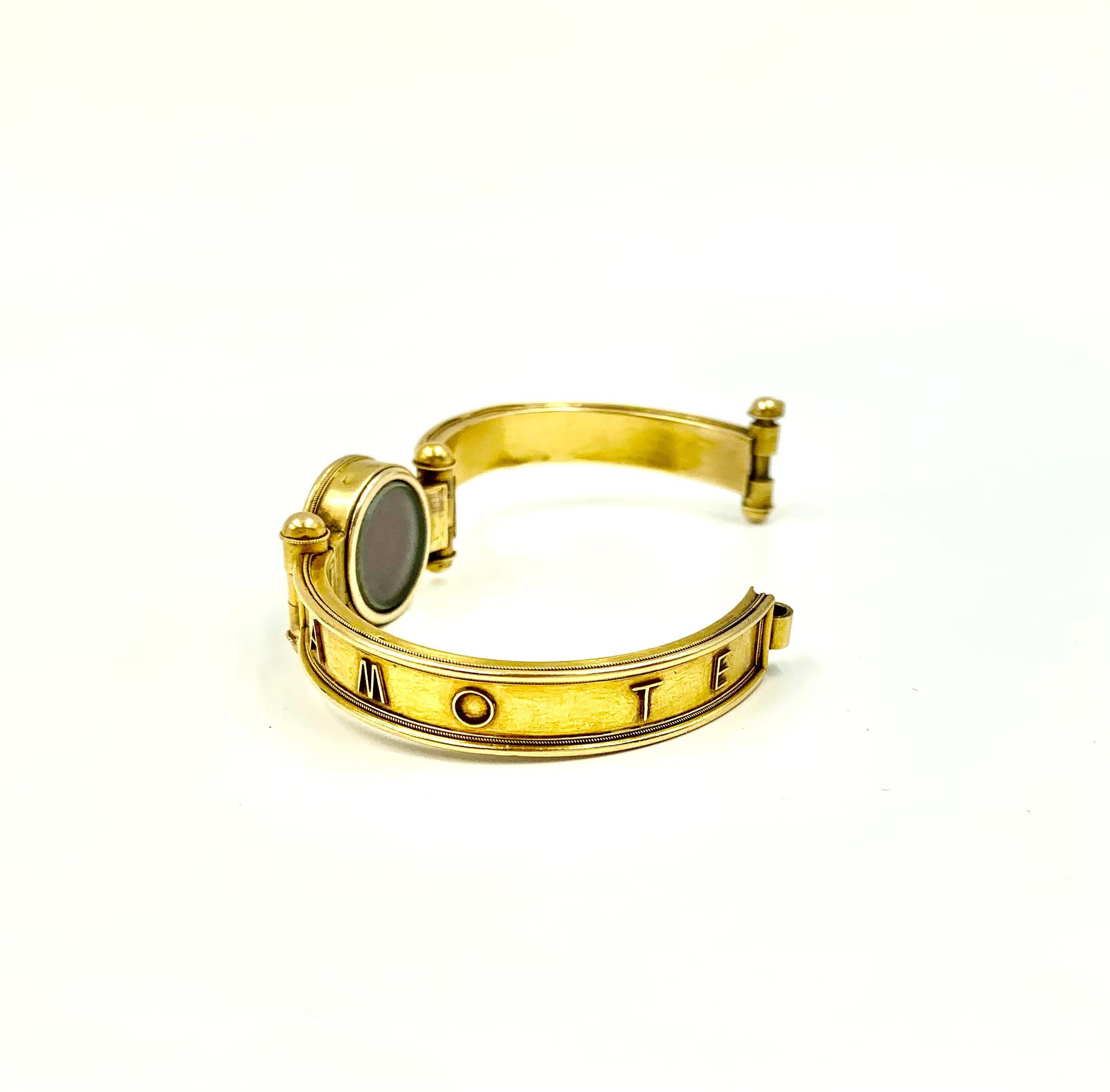 Rare Antique Etruscan Revival 18K Gold Love Locket Bracelet, Vatican Workshops 8