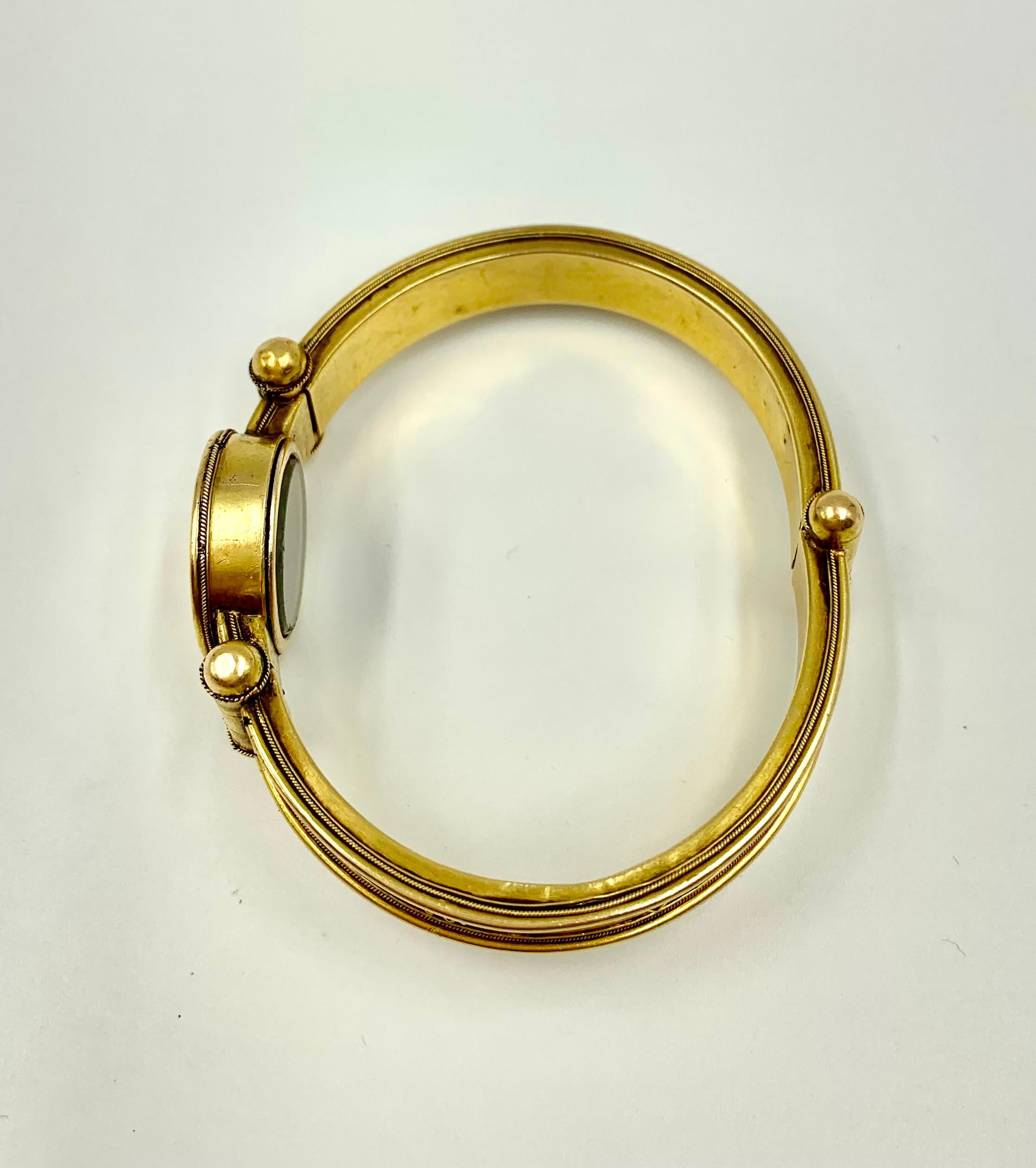 Rare Antique Etruscan Revival 18K Gold Love Locket Bracelet, Vatican Workshops 9