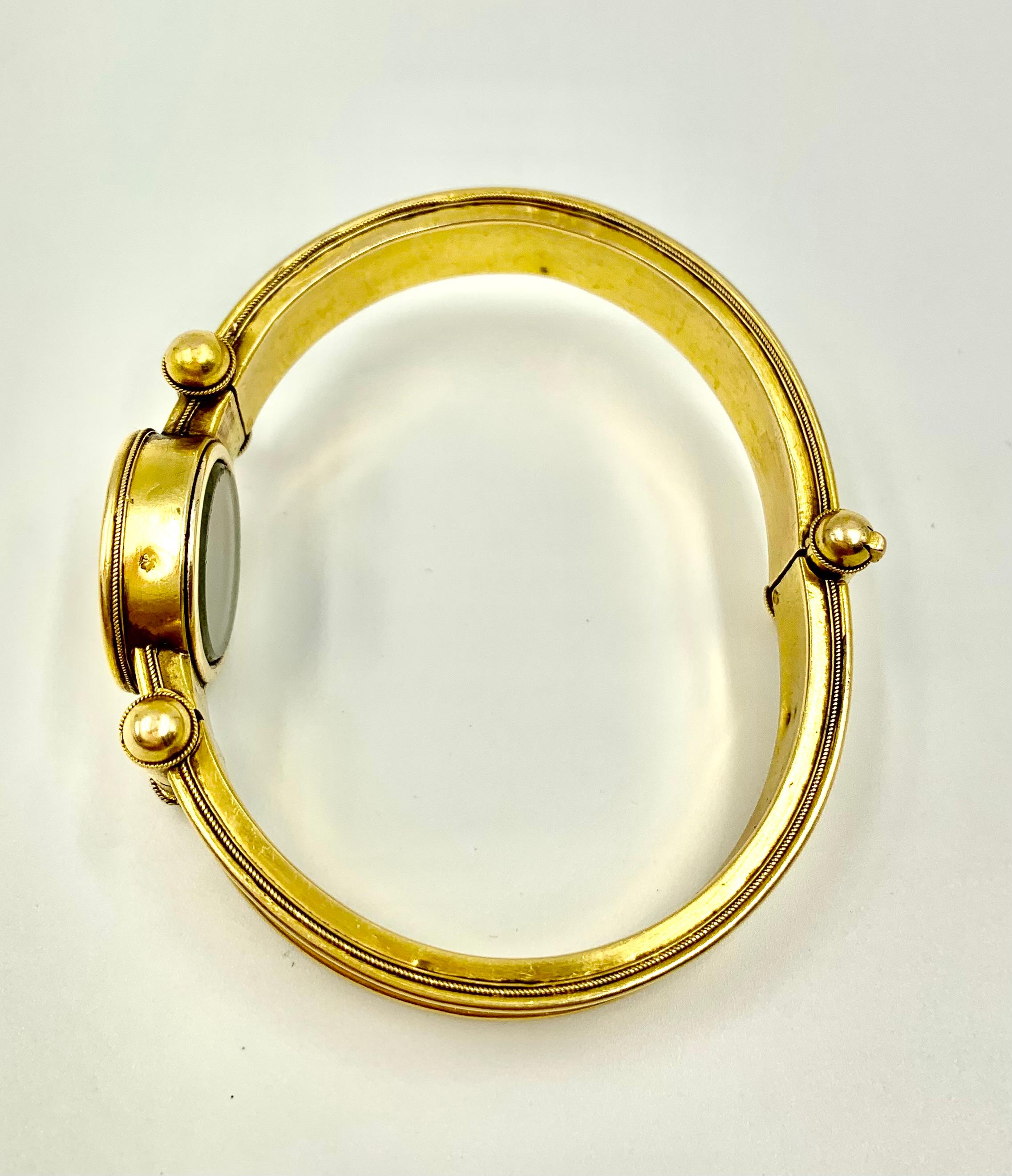 Rare Antique Etruscan Revival 18K Gold Love Locket Bracelet, Vatican Workshops 11