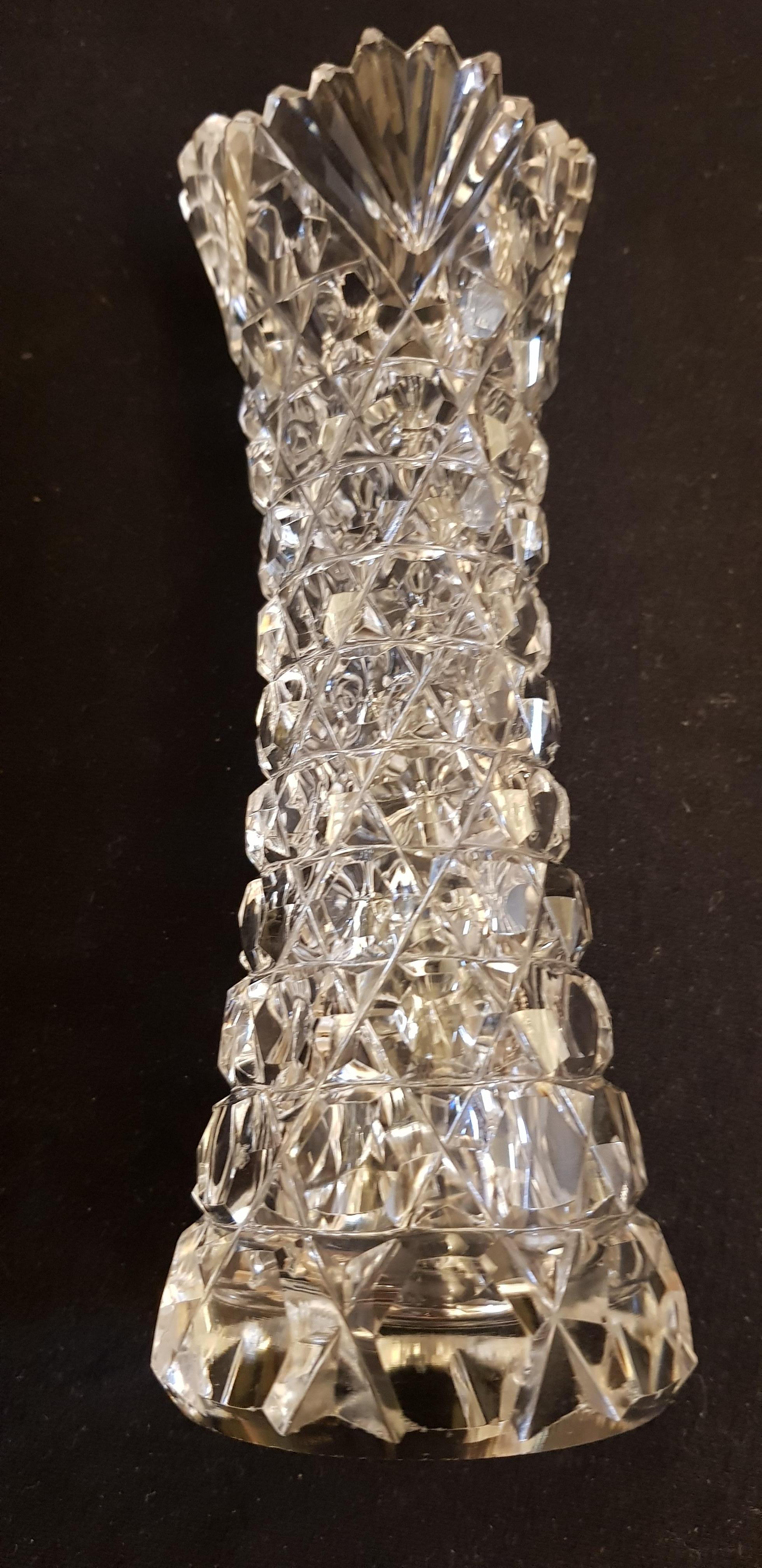 English Rare Antique F&C Osler Brilliant Cut Crystal Vase For Sale